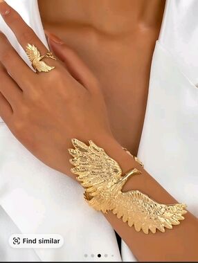 Rise Again  Phoenix Wing Bracelet & Ring Set - Elegant Women's Jewelry